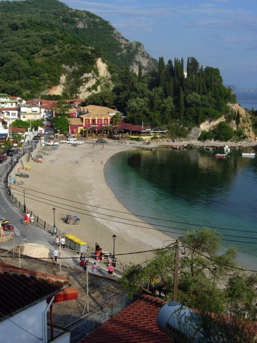 Krioneri, the small town beach of Parga, Greece, right below the old town.