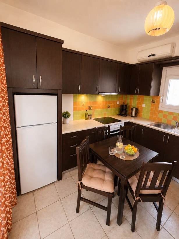 Fully equipped kitchen with dining table