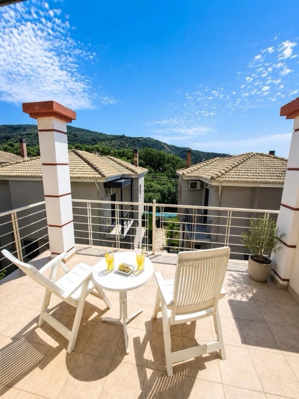 Open sun terrace with mountain views